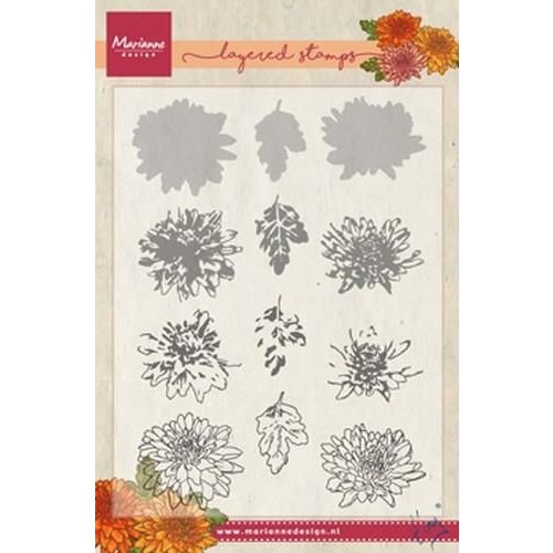 Marianne Design TC0858 - Clear Stamp Tiny's chrysant (layering)