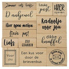 CS1075 - Wooden Stamps - Houtstempel set – Kadopost