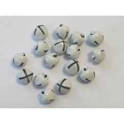 12239-3921 - Christmas bells, 8 mm, White, 16pcs