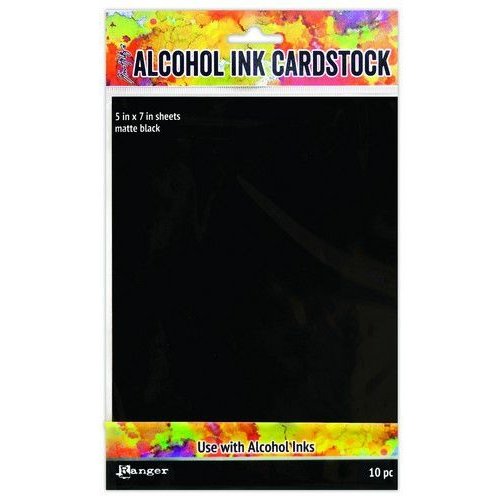 TAC65487 - Ranger Alcohol Ink Surfaces Black Matte 5x7 10 Sh 487 Tim Holtz