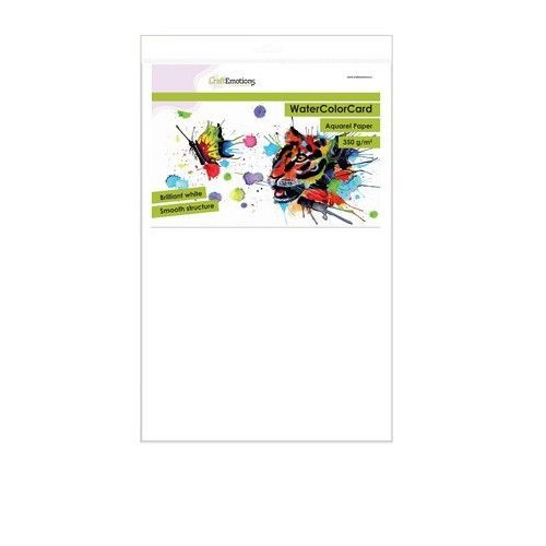 CraftEmotions  - Emotions WaterColorCard - briljant wit 10 vl 32 x 46cm - 350 gr