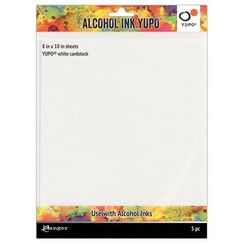 TAC63346 - Ranger Alcohol Ink Yupo Paper 86 Lbs.8x10- Wit 5 vel 346