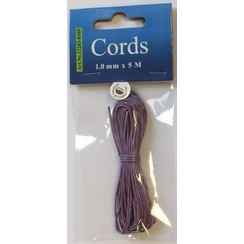 12283-8305 - Waxed katoen koord rond 1,0mm violet 5m -8305