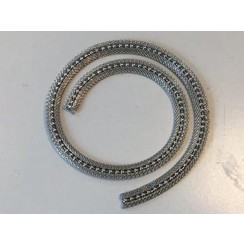12341-4102 - Metalen band met bal ketting platinum 95x35mm 50CM -4102