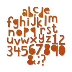 663074 - Sizzix Thinlits Die set - Alphanumeric Cutout Lower 102PK 4 Tim Holtz 3/4