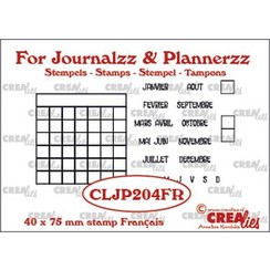 CLJP204FR - Crealies Journalzz & Pl Stempels maandtracker FR 04FR 40 x 75 mm
