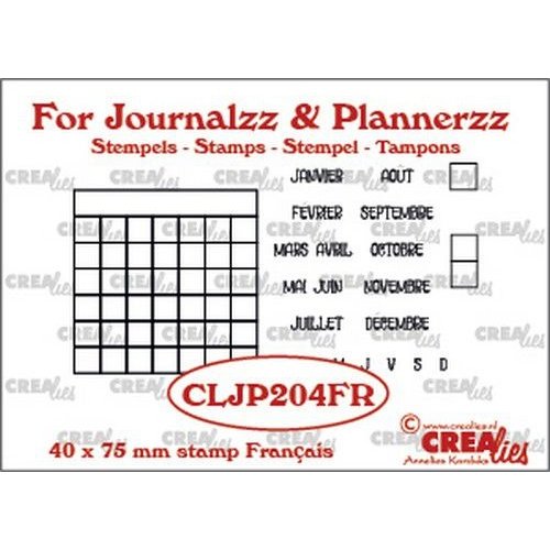 Crealies CLJP204FR - Crealies Journalzz & Pl Stempels maandtracker FR 04FR 40 x 75 mm