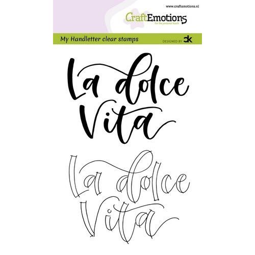 CraftEmotions CRE0302 - CraftEmotions clearstamps A6 - handletter -   La dolce Vita (IT) Carla Kamphuis