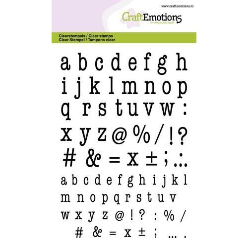 CraftEmotions CRE0328 - CraftEmotions clearstamps A6 - alfabet typewriter kleine letters 5,5mm -9,5mm  7,5mm - 13mm