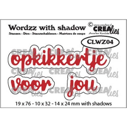 Crealies CLWZ04 - Crealies Wordzz with Shadow opkikkertje voor jou (NL) CLWZ04 19x76mm