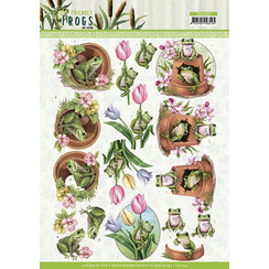 CD11623 - 10 stuks 3d knipvellen - Amy Design - Friendly Frogs - Flower Frogs