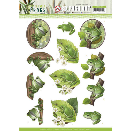 SB10523 - Uitdrukvel - Amy Design - Friendly Frogs - Tree Frogs