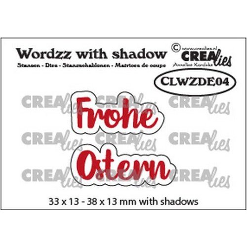 Crealies CLWZDE04 - Crealies Wordzz with Shadow Frohe Ostern (DE)  38x13mm