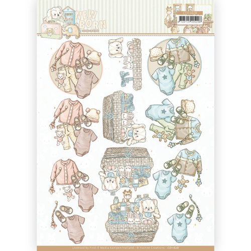 Yvonne Creations CD11628 - 10 stuks 3D Knipvellen - Yvonne Creations - Newborn - Baby Clothes