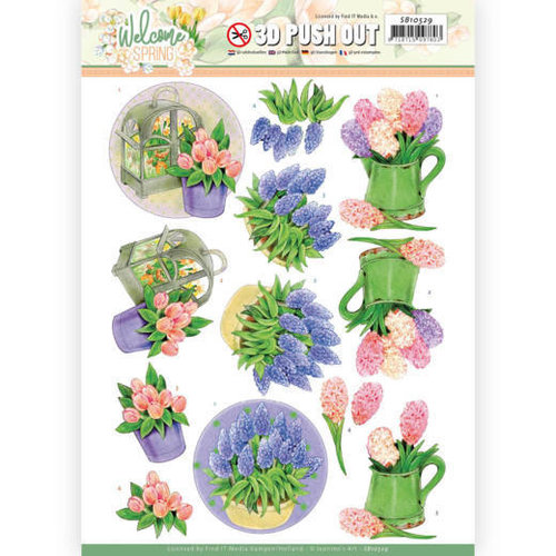 Jeanines Art SB10529 - Uitdrukvel - Jeanines Art  Welcome Spring - Hyacinth