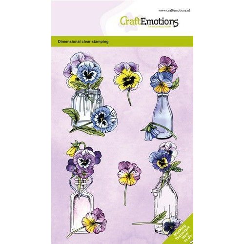 CraftEmotions CraftEmotions clearstamps A6 - Viooltjes GB Dimensional stamp