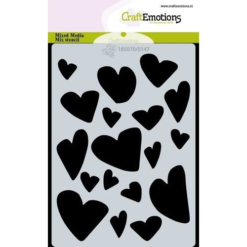 CraftEmotions CraftEmotions Mask stencil Love Puns - harten A6 Carla Creaties