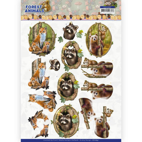 Amy Design CD11647 - 10 Knipvellen - Amy Design  Forest Animals - Fox