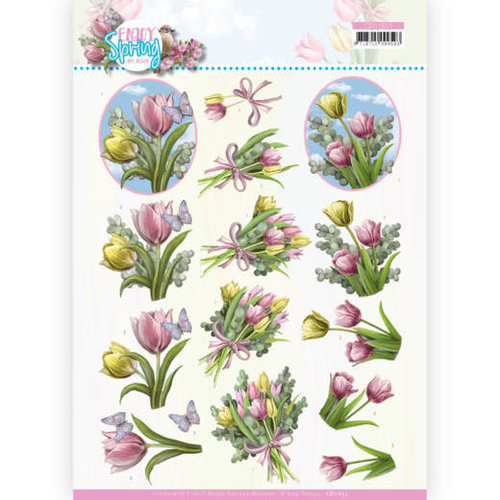 Amy Design CD11653 - 10 stuks knipvel - Amy Design - Enjoy Spring - Bouquets of Tulips