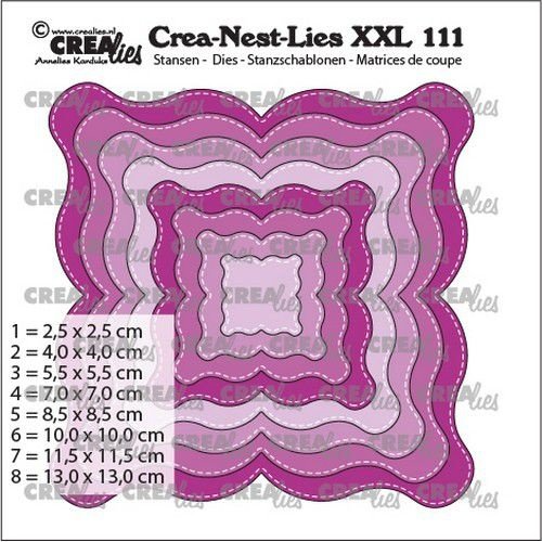 Crealies Crealies Crea-nest-dies XXL Fantasievorm E Stiklijn CLNestXXL111 max. 13 x 13 cm