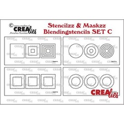 Crealies Stencilzz/Maskzz 4x Slimline glad en ruwe randen CLSTMBLSETC 21 x 10,5 cm