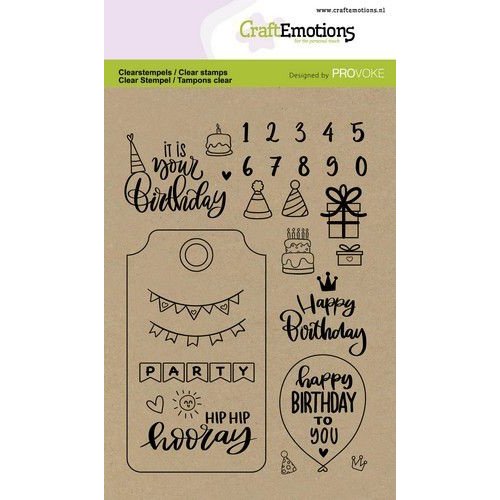 CraftEmotions CraftEmotions clearstamps A6 - Birthday (Eng) Provoke