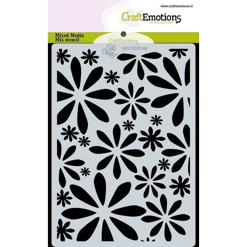 CraftEmotions CraftEmotions Mask stencil Bugs & flowers - bloemen A6 Carla Creaties