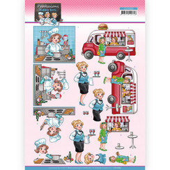 CD11663 - 10 stuks knipvel - Yvonne Creations - Bubbly Girls Professions - Catering