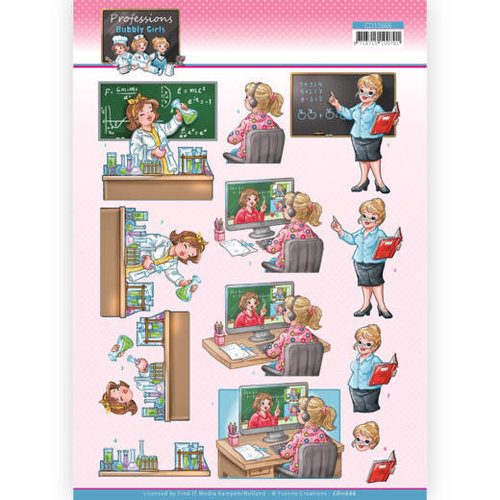 CD11666 - 10 stuks knipvel - Yvonne Creations - Bubbly Girls Professions - Teacher