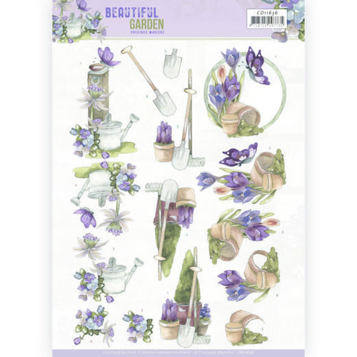 CD11636 - 10 stuks knipvel - Precious Marieke - Beautiful Garden - Butterfly