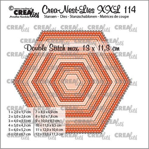 Crealies Crealies Crea-nest-dies XXL Zeshoeken CLNestXXL114 13x11,3cm
