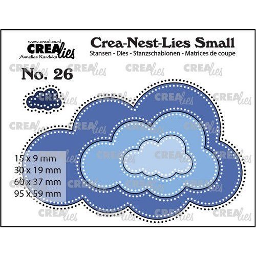 Crealies Crealies Crea-nest-Lies Small Wolken CNLS26 95x59mm