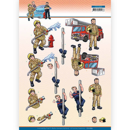 Yvonne Creations CD11669 - 10 Stuks Knipvel - Yvonne Creations - Big Guys Professions - Fire department