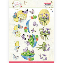 CD11661 - 10 stuks knipvel - Jeanine's Art - Butterfly Touch - Purple Butterfly