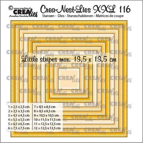 Crealies Crealies Crea-nest-dies XXL Vierkanten CLNestXXL116 13,5x13,5cm