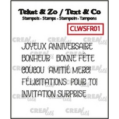 Crealies Clearstamp Tekst & Zo woordstrips Fête (FR) CLTZWSFR01 4mm