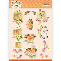 CD11676 - 10 stuks 3D Knipvel -  Jeanines Art - Humming Bees - Beehive