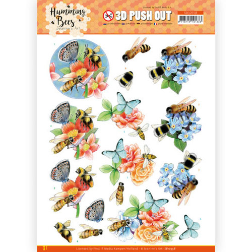 SB10558 - Uitdrukvel - Jeanines Art - Humming Bees -Bees and Bumblebee