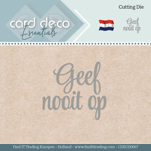 Card Deco CDECD0067 - Card Deco Essentials - Mal  - Geef nooit op