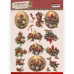 CD11684 - 10 stuks knipvellen - Amy Design - History of Christmas - Christmas Candles