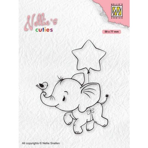 Nellie Snellen NCCS011 - Nellies Choice Clearstamp - Christmas Cuties - Olifant NCCS011 59x77mm