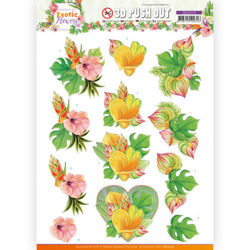 Jeanines Art SB10570 - Uitdrukvel - Jeanines Art - Exotic Flowers - Orange Flowers