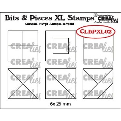 Crealies Crealies Clearstamp Bits&Pieces XL no. 02 Vierkanten CLBPXL02 25mm