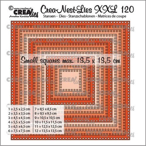 Crealies Crealies Crea-nest-dies XXL Vierkanten met vierkante gaatjes CLNestXXL120 max.13,5cm