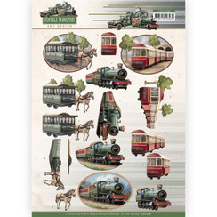 CD11706 - 10 stuks knipvel - Amy Design - Vintage Transport - Train