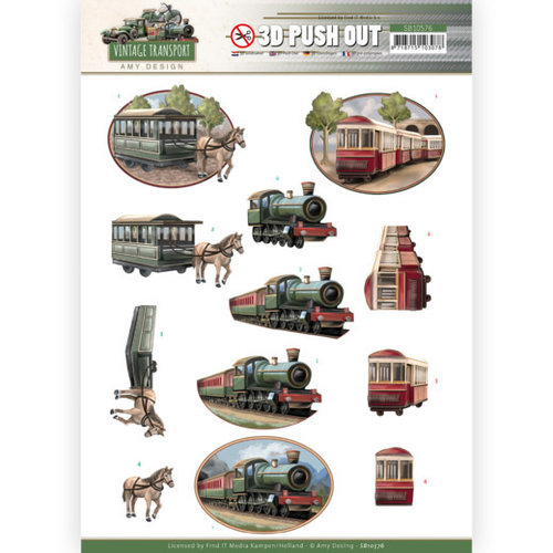 SB10576 - Uitdrukvel - Amy Design - Vintage Transport - Train