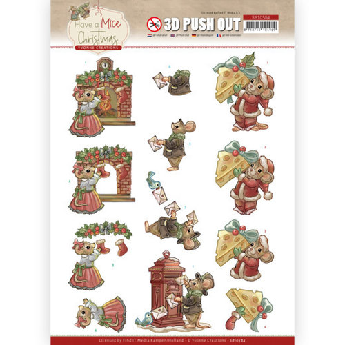 SB10584 - Uitdrukvel - Yvonne Creations  - Have a Mice Christmas - Sending Christmas Cards