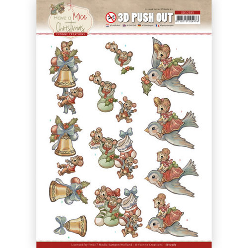 SB10585 - Uitdrukvel - Yvonne Creations  - Have a Mice Christmas - Christmas Socks