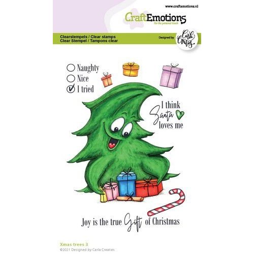 CraftEmotions CraftEmotions clearstamps A6 - Xmas trees 3 (Eng) Carla Creaties