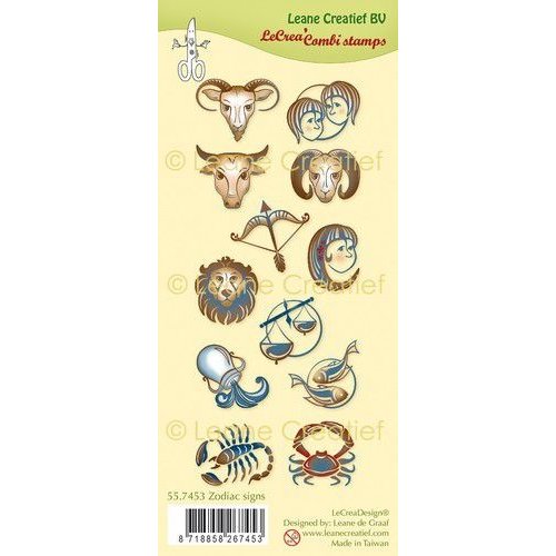 Leane Creatief LeCrea - Clear stamp combi  Sterrenbeeld tekens 55.7453